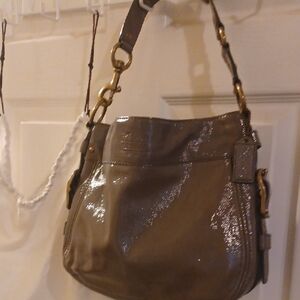 COACH EVER GREEN HOBO Patent Leather Shoulder Bag Zoe
